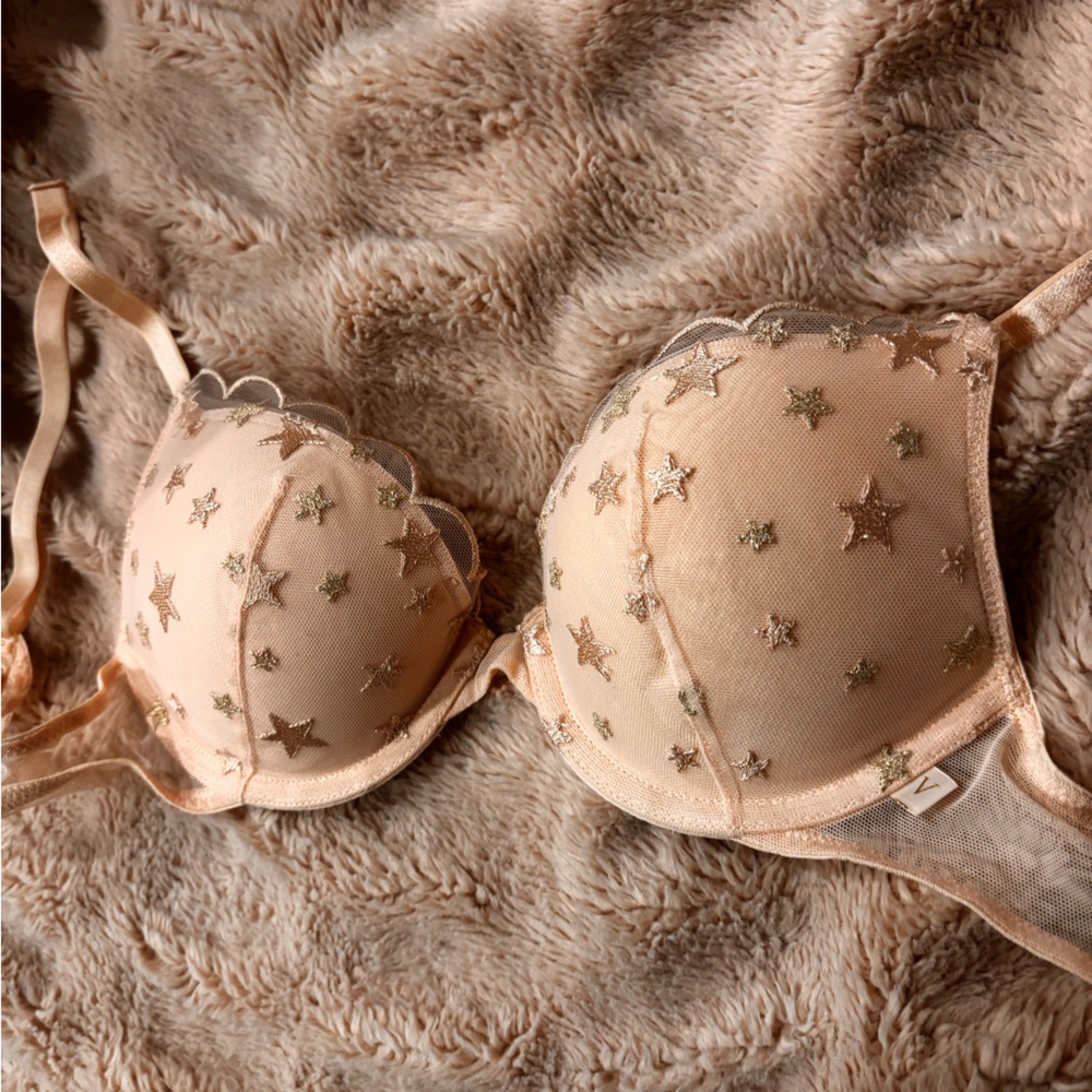 Victoria's Secret Pale Pink Beige Starry Bra